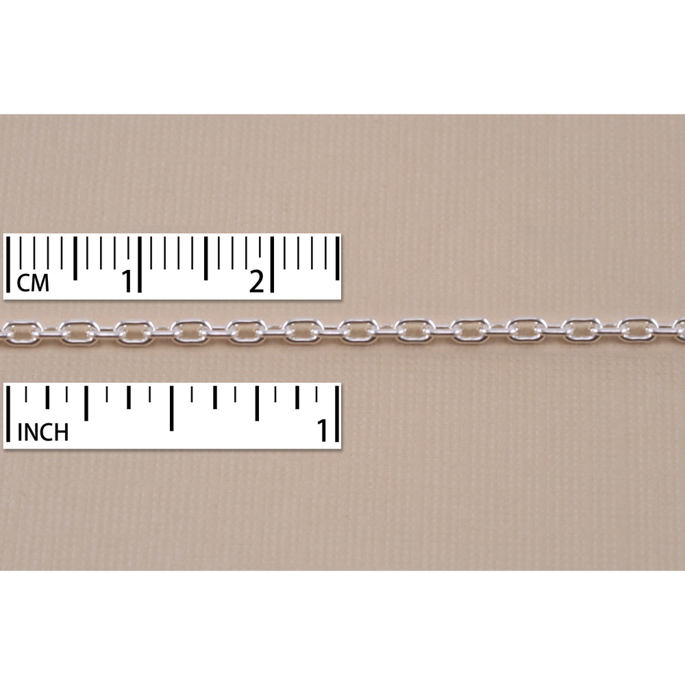 Chain & Clasps Sterling Silver Drawn Cable Chain 3.5mm x 2.5mm, by the Inch